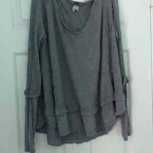 Free People comfy grey blouse